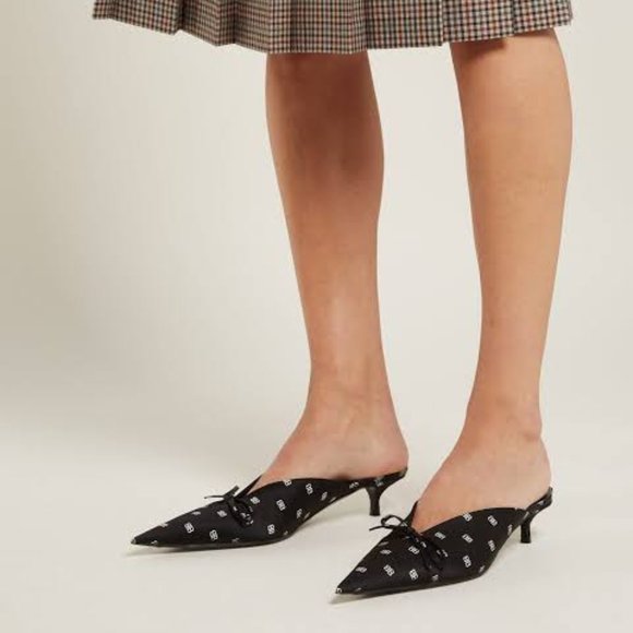 Knife BB-print Satin mules - Picture 1 of 8